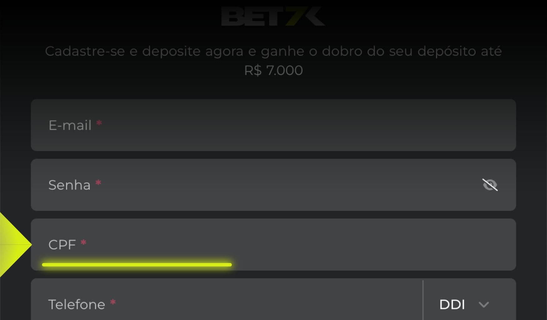 Bet7k Brasil CPF